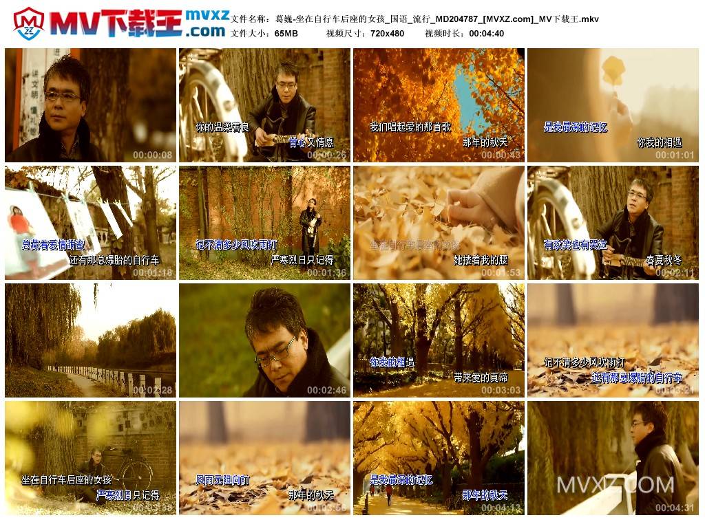 葛巍-坐在自行车后座的女孩_国语_流行_MD204787